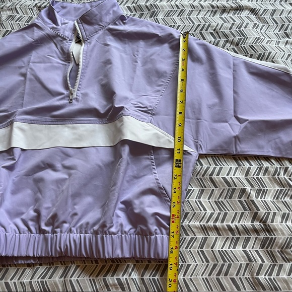 NWT M.N.I. Lavender Quarter Zip Windbreaker Jacket Athleisure Top Size XS Women - Picture 7 of 13